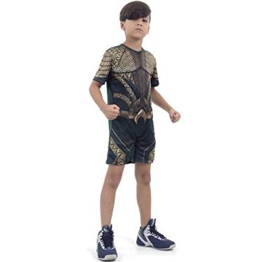 Imagem de Fantasia Aquaman Infantil Curto Com Músculos do Filme Liga da Justiça P 2-4