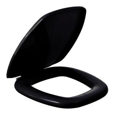 Imagem de Assento Sanitário Thema Preto Tampa para Vaso Incepa Almofadado
