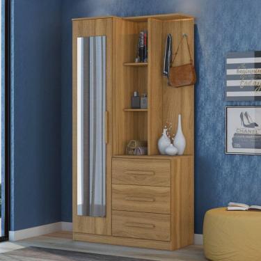 Imagem de Armário Multiuso com Espelho 1 Porta 3 Gavetas Brisa Demóbile Amendola Touch