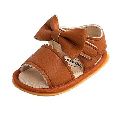 Imagem de Sandálias para meninos tamanho 9 bebê meninas sandálias de caminhada sola de verão sapatos macios tamanho 4 sandálias meninos, Marrom, 6-12 Meses