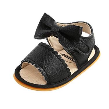 Imagem de Sandálias para meninos tamanho 9 bebê meninas sandálias de caminhada sola de verão sapatos macios tamanho 4 sandálias meninos, Preto, 12-18 Meses