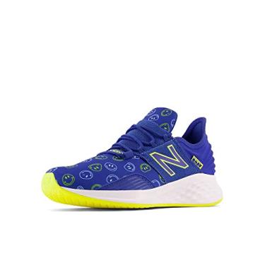 Imagem de New Balance Tênis de corrida infantil Fresh Foam Roav V1 com cadarço, Team Royal/Happy Yellow, 5.5 Wide Big Kid
