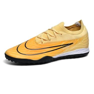 Imagem de Chuteiras botas de futebol masculinas sapatos de futsal TF sola tênis tênis de treinamento profissional (amarelo, Adulto, 38, Numérico, BR)