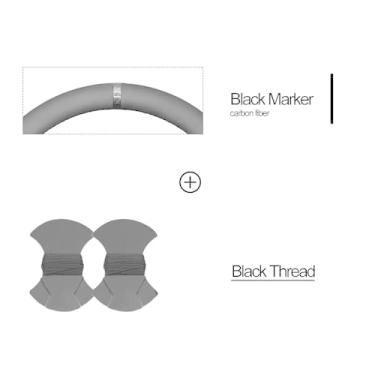 Imagem de LAVIYE Tampa do volante de camurça preta costurada à mão, para Pontiac G5 G6 Solstice Torrent Chevrolet HHR Malibu Cobalt Saturn Sky Opel GT