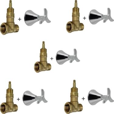 Imagem de Kit Registro Pressão 3/4 + Acabamento Pertutti Docolbase Docol Com 5 de Cada