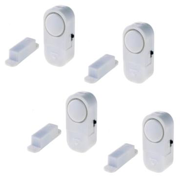 Imagem de KIT 4 pç Alarme Sensor Magnético Sobrepor Presença Porta Janela com Adesivo Segurança MARAMASHOP