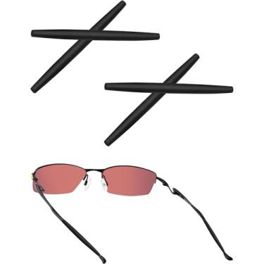 Imagem de Acefrog 2 pares de meias de silicone macio atualizadas para óculos Oakley Transistor OX3085, capacitor, lagarto, raio, óculos preto