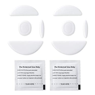 Imagem de 2 conjuntos de tapetes de mouse com bordas arredondadas brancas compatíveis com Logit MX518 Mouse