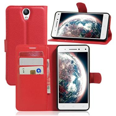 Imagem de Capa carteira Lenovo VIBE S1 Lite, capa carteira flip de couro PU premium com compartimento para cartão, suporte e fecho magnético [capa interior à prova de choque de TPU] Compatível com Lenovo VIBE