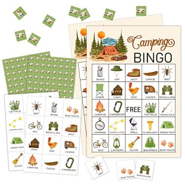 Imagem de RLCNOT Camping Bingo Game, 24 Players Bingo Game, for Adults Summer Camping Party Bridal Shower Birthday Party, Outdoor Indoor Hiking, Trip Family Holiday Party, Reception Activity Supplies - 010