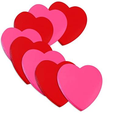 Imagem de Notas adesivas, 560 folhas, 7,5 cm × 7,6 cm, cores brilhantes, bloco de notas autoadesivas coloridas para notebook de escritório em casa (vermelho grande, rosa vermelha)