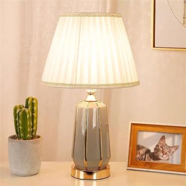 Imagem de OUFULA Cerâmica Contemporânea Lâmpada de Mesa Luxuosa Sala de estar Quarto Bedside Desk Light Hotel Engenharia Luzes Decorativas (I)