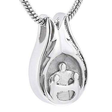 Imagem de YTIYT Colar de urna, colar de cinzas, cremação, cinzas, lembrança, pingente, colar de aço inoxidável, joia funerária, Aço inoxidável, não conhecido