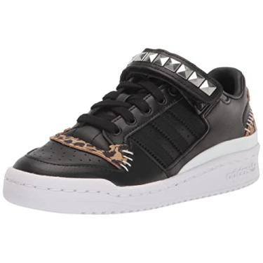 Imagem de adidas Originals Tênis infantil infantil Forum Low, Preto/Preto/Verde, 5.5 Big Kid