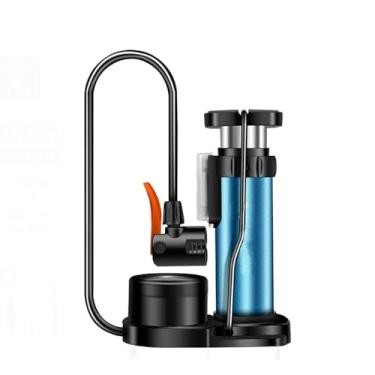 Imagem de Bomba de balão para infláveis, bomba de ar inflável, pé esférico para bicos de arco de balão, bicicletas, bombas manuais de piso para carro e uso doméstico, 120 psi portátil, antiderrapante (azul, 17