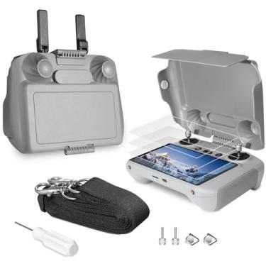 Imagem de Kit de proteção solar Arzroic para DJI Mini 4 Pro/Air 3/Air 3S/Flip, inclui acessórios para controle DJI RC 2/RC2: Proteção solar, Sombra, Capa, Película, Cordão