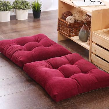 Imagem de Almofada de assento para cadeira de jantar Almofada para cadeira de cozinha de jardim Almofadas de cadeira de veludo Almofada de assento tufada grossa Almofada de chão extra grande Almofada