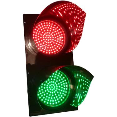Imagem de Lâmpada de parede de semáforo LED vermelho/verde de 2 cores, luz de parada de trânsito LED industrial, luz de advertência indicadora de dock bay, 200 mm, preto, DC12V