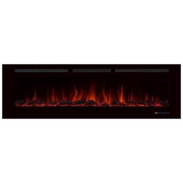 Imagem de Lareira Elétrica de Embutir A54x182L com Controle Remoto e Proteção contra Superaquecimento, 110V 1500W, Valuxhome, Preta