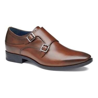 Imagem de Johnston & Murphy Gibbons Monk Oxford masculino com fivela dupla, Marrom de flor integral, 41