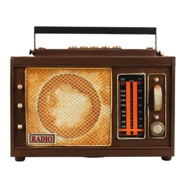 Imagem de Enfeite Antigo Decoração Retrô Vintage Rádio Antigo 