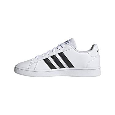 Imagem de adidas Grand Court Tênis unissex infantil, White/Black/White, 6 Big Kid