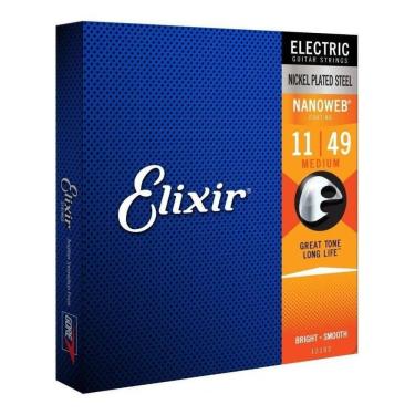 Imagem de Encordoamento para guitarra elixir .011 níquel nanoweb 12027