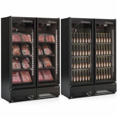 Imagem de Expositor Vertical Linha Carbono 2 Portas Gcbc950cb Gelopar Refrigerador 957 Litros All Black 220v