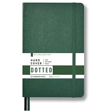 Imagem de Minimalism Art Classic Notebook Journal, Size: 13cm X 21cm , A5, Green, Dotted Grid Page, 192 Pages, Hard Cover/Fine PU Leather, Inner Pocket, Quality Paper - 100gsm Designed in San Francisco