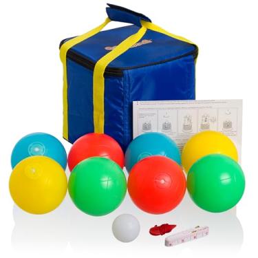 Imagem de Playaboule Conjunto de bolas de bocha iluminadas de LED que brilham no escuro para dia e noite (4 cores 107 mm)