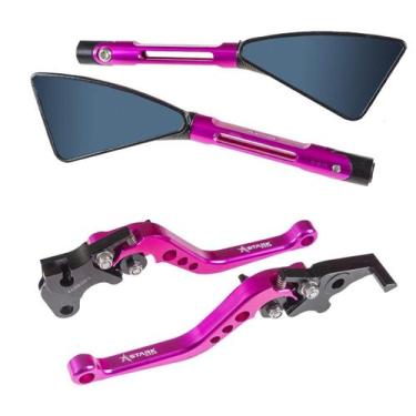 Imagem de Kit Rosa Retrovisor Esportivo Manete Cbx 250 Twister Cb 300R - Stark R