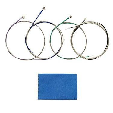 Imagem de JYsun Cordas de violoncelo 1 conjunto completo A-D-G-C núcleo de aço alumínio ferida de magnésio para tamanho 1/4 1/2 3/4 4/4 com 1 peça de pano de limpeza para instrumento musical