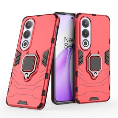 Imagem de Capa Protetora Magnética Anti-quedas para OnePlus Nord CE 4, OnePlus Ace 3V 5G, Suporte Giratório + Proteção Militar (Vermelho)