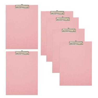 Imagem de Prancheta A4 Cores Office Wire Clip Mdf Stalo 6 Unidades, Rosa