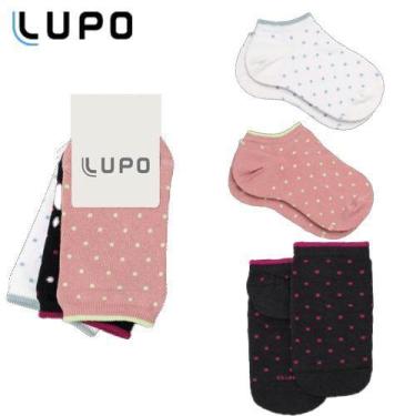 Imagem de Kit 3 Meias femininas cano curto  Adulto Lupo, 34 a 39, Preto
