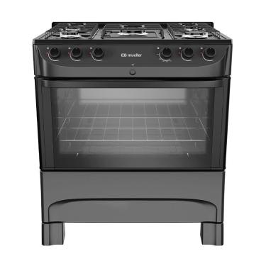 Imagem de Fogão 5 Bocas a Gás Mueller MFI5BC Mesa de Aço Esmaltado e Acendimento Automático Preto Bivolt