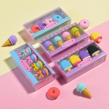 Imagem de Borracha Escolar Decorada Formato de Doces Mini - Kit Borrachas Fofas