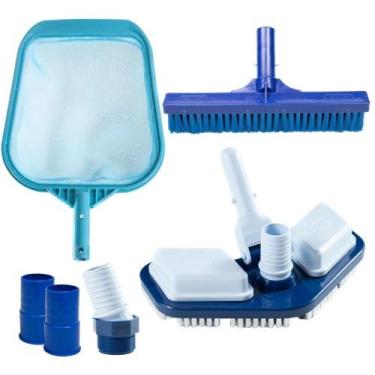 Imagem de Kit Limpeza de Piscinas NETPOOL Aspirador Peneira Escova