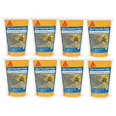 Imagem de Sika Concreto Forte Saco 1l Maior Resistência Concreto Kit 8