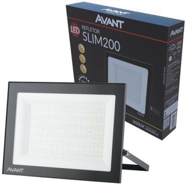 Imagem de Refletor Led 200w Slim Branco Quente 3000K Luz Amarela IP66 - Avant