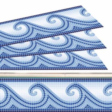 Imagem de Adesivo Borda Piscina Mosaico Ondas Do Mar 100x30 - Resitank