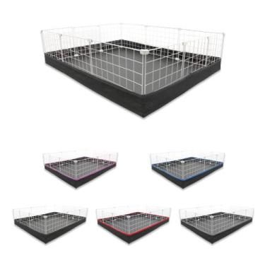 Imagem de Cercado Aramado Porquinho da Índia 90x120 Cm Branco com Bandeja Higiên