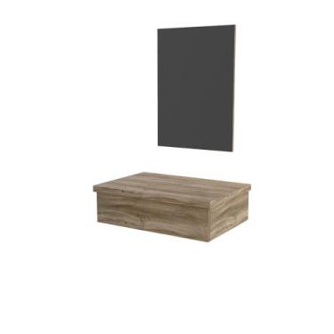 Imagem de Bancada Metrópole 602w 60cm com Espelheira - Compace, Carvalho