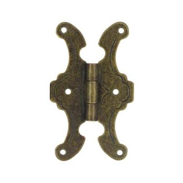 Imagem de Dobradiça Colonial Borboleta Cor Ouro Velho - Kit 10 un - ACHEI UTILID