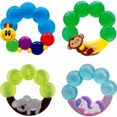 Imagem de Mordedor Com Água Resfriável C/ Texturas Alivia Gengiva Bebê Buba, Azu