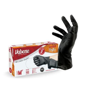 Imagem de Luva Plástica ViniFlex VABENE Descartável Sem Pó caixa com 100 unidade