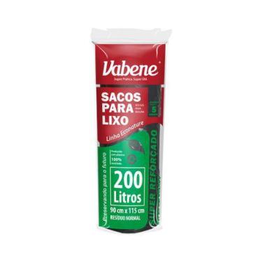 Imagem de Bobina Picotada Saco Plástico para Lixo Preto- 200 L - 5 UN - Vabene