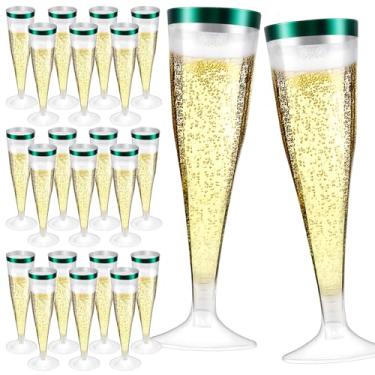 Imagem de Dyrfolm 100 peças de taças de champanhe de plástico, taças de champanhe de plástico de 127 g, taça de champanhe descartável transparente, taças de brinde de plástico para festas, casamentos, bebidas,