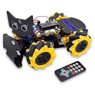 Imagem de Adeept 4WD Omni-directional Mecanum Wheels Robotic Car Kit for ESP32-S3 | Banana Pi PicoW-S3 DIY STEM Remote Controlled Educational Robot Kit with LCD1602 Display, Python Code & PDF Tutorials