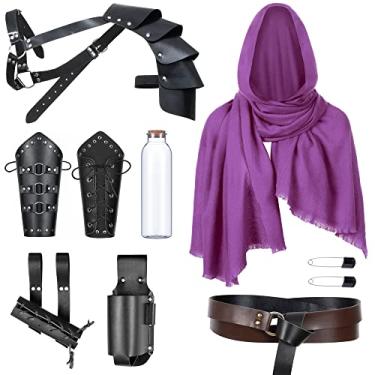 Imagem de Medieval Knight Cinto de Couro Xale Masculino Renascentista Meio Ombro Capa Cachecol Fivela Braçadeiras Acessórios Retrô, 1tipo-5, One Size